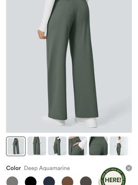 HALARA Deep Aquamarine Wide-Leg Pants